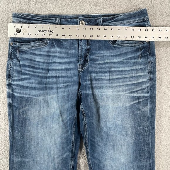 - Salvage Jeans Anarchy Straight Regular Fit 36S (36x30) Denim Buckle Dist… - Picture 4 of 9